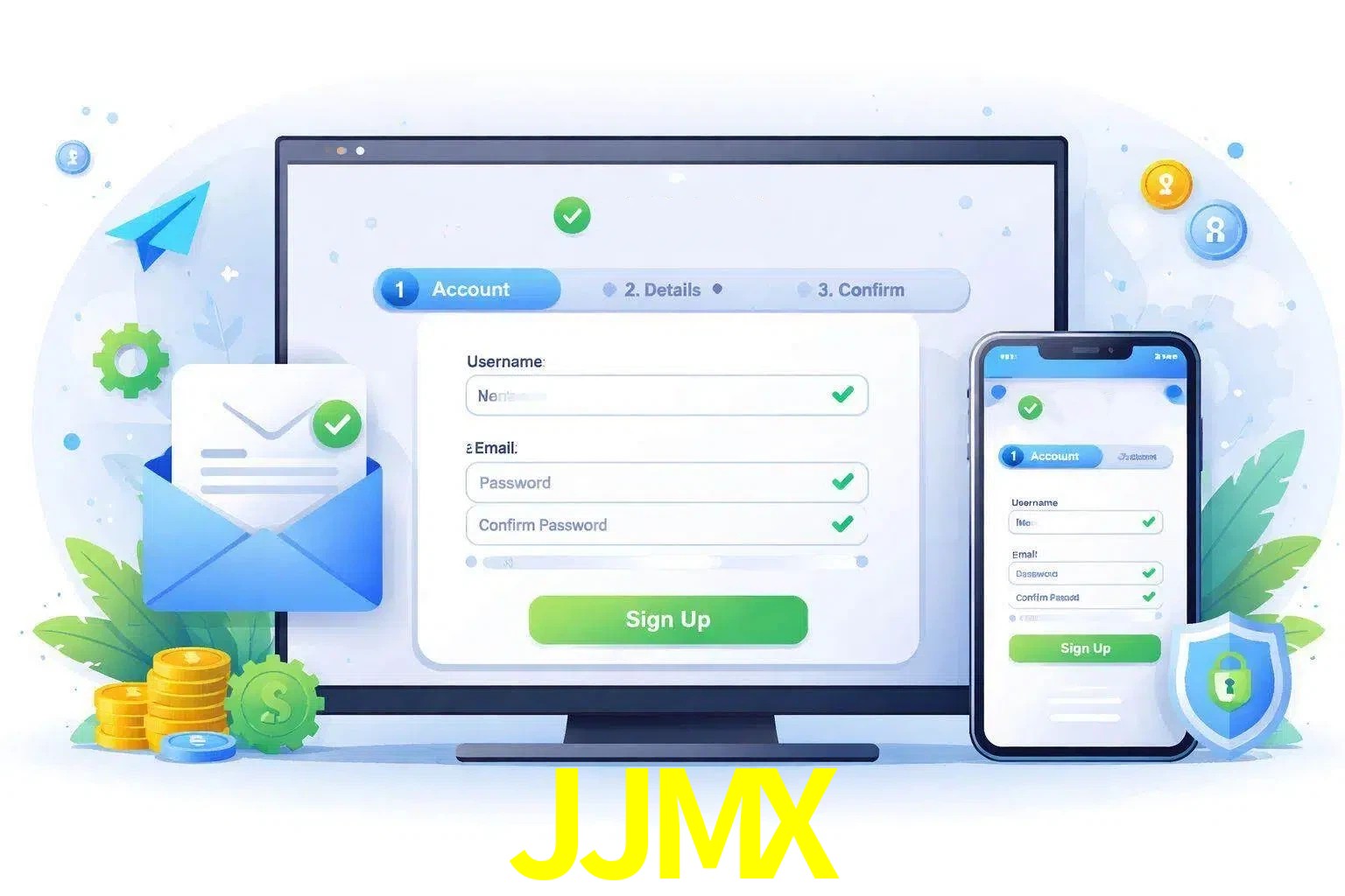Registro de nuevo usuario y configuración de cuenta JJMX